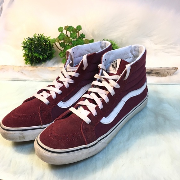 vans old skool high top maroon